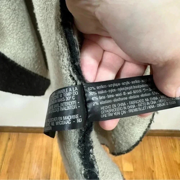 🍁 Zara Black and Cream Open Front Cardigan Medium 6873/115 - Picture 9 of 12